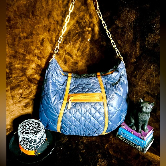 Tory Burch Vintage Alice Quilted Leather & Nylon Hobo Bag - Picture 1 of 6